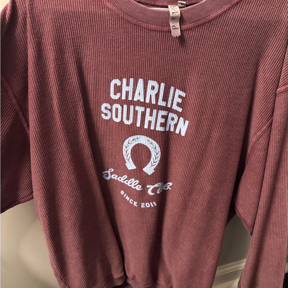Charlie Southern Corded Maroon Sweatshirt